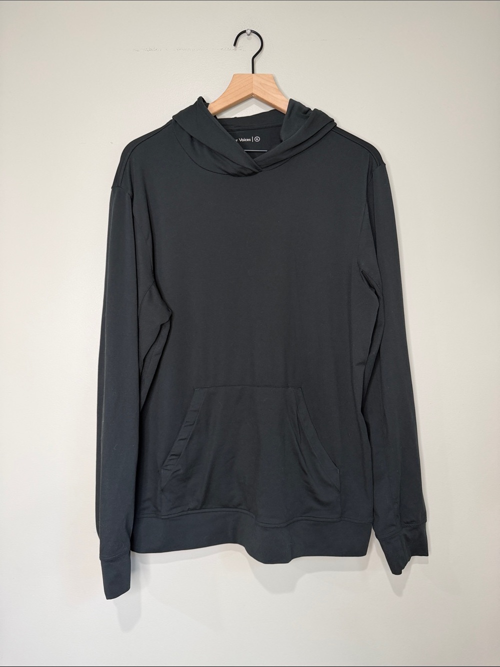 Outdoor Voices Men's Black Hooded Pullover Shirt XL